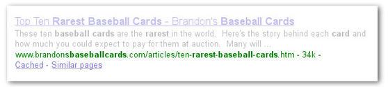 SEO-sub-page shown in SERP